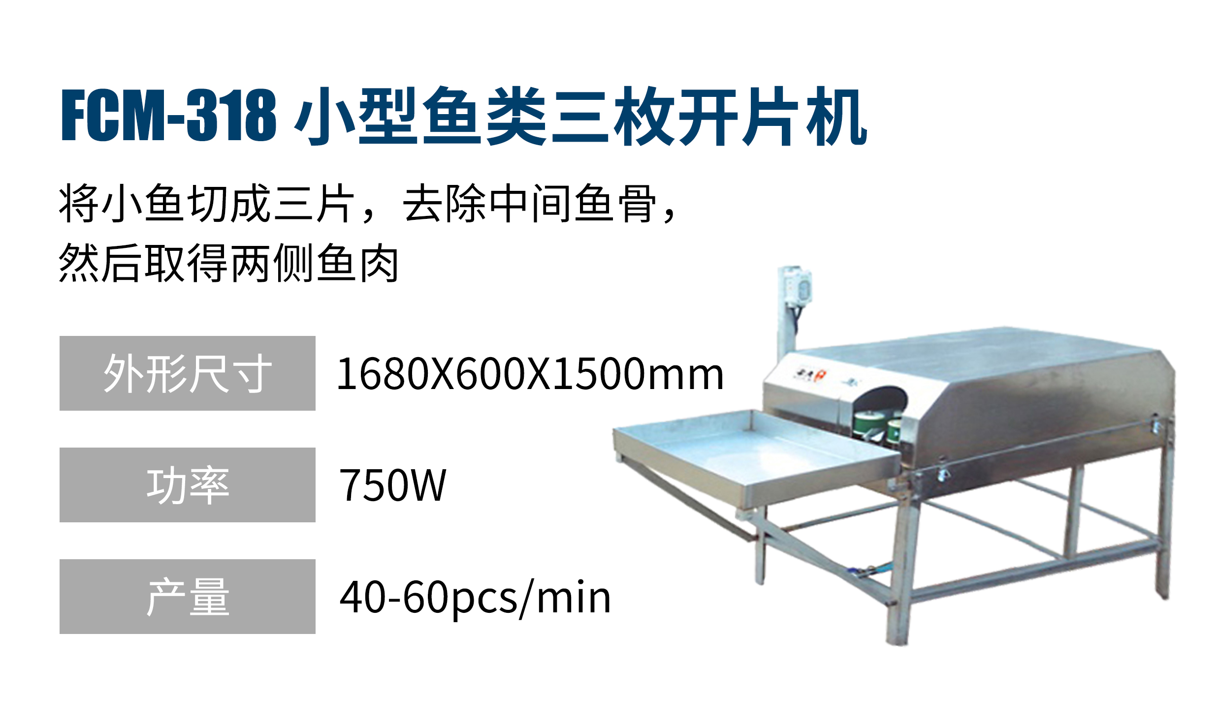 小型魚類三枚開片機(jī)FCM-318